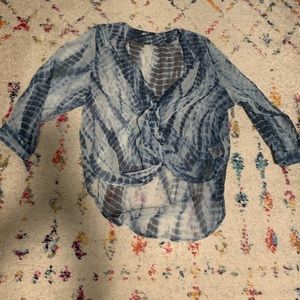 Sheer Tie-Dye Twist Top